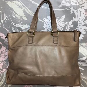 Pallie Jones Brand Taupe Leather Satchel Purse Bag